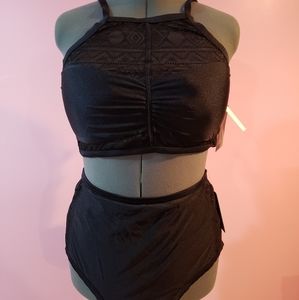 High waist two piece swim suit